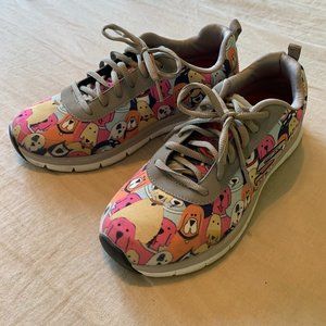 Skechers Slip Resistant Dog Print Sneakers 8.5
